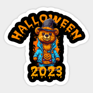 Halloween 2023 Cartoon Teddy Bear Sticker